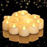 AMAGIC 12 Stück LED Teelichter batteriebetrieben, flackernde Teelichter, Warm White Tealight Kerzen für Weihnachten Hochzeiten