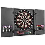 OneConcept - Dartmaster 180 Dartautomat, Dartscheibe elektronisch, E-Darts, Dartboard mit bis zu 8 Spieler, virtueller Gegner, LED-Anzeigen, 12 Pfeile