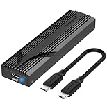 SABRENT NVMe Gehäuse USB 3.2 Type-C für M.2 SSDs 2230/2242/2260/2280, nur NVMe (Keine SATA), 10Gbps Gen 2, werkzeuglos, Aluminium-Kühlkörper, Type-A Adapter, Plug & Play (EC-PNVO)