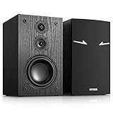 GEYGUY Passive Regal-Lautsprecher Paar,160 Watt RMS,3-Wege-Heim-Stereo-Lautsprecher,5.25' Woofer,2.0 Nahfeld-Studio-Premium-Sound,Low Frequency 48Hz,Handgefertigtes Holzdesign