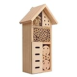 Insektenhaus - Hölzernes Insektenhotel, Großes Insektenhotel, Insektenhaus aus Naturholz,Wildlife Friends, Neu Großer Hölzerner Frei Stehend Insekt Käfer Garten Hotel, 10 6 26 cm