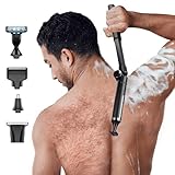 Rückenrasierer Herren, 4 in 1 Herren- Rückenrasierer Körpertrimmer Kit mit verstellbarem Verlängerungsgriff, IPX6 Wasserdicht Mens Rasierer Herren, Haar Rasierer Herren Elektrisch