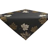 Elegante Herbstlaub-Stickerei Graue Mitteldecke Tischdecke 85x85 cm - Hochwertiges Leinen-Optik Polyester, Perfekt für Herbstdekor und Thanksgiving – Verschiedene Größen Verfügbar!