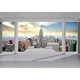 decomonkey Fototapete New York 350x256 cm XL Tapete Fototapeten Vlies Tapeten Vliestapete Wandtapete moderne Wandbild Wand Schlafzimmer Wohnzimmer Stadt City Architektur