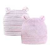 Petalum Baby-Mütze für den Winter, Mädchen, Jungen, Bär, Newborn, Bear, Baby, Baumwolle, Ohr, Bär, Mütze, für Neugeborene, niedlich, Rosa, Einheitsgröße