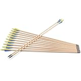 TY Archery 12 Stück Holzpfeile Pfeile Holzpfeil Recurvebogen Sportbogen Bogenschiessen 32 Zoll