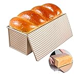 Brotbackform mit Deckel Toastbrot Backform Brotbackformen Toastbrotform Antihaft Brotform Kastenform mit Belüftungslöchern Kaiser Brot Toastform Pullman-Laib Pfanne für Brote Gebäck Kuchen 2.2lb-1000g