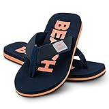 Ultrapower Flip-On Zehentrenner | Flip Flops | Badelatschen | Strandschuhe | Duschlatschen | Zehenstegpantolette | Bad | Sauna Schuhe | Sandalen | Blau/Orange | Gr.42