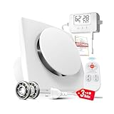 SBONNI Badlüfter mit Feuchtigkeitssensor Temperatursensor Timer - 3 Stufen WC Lüfter 100mm mit Fernbedienung, Echtzeit Feuchtigkeit und Temperatur, Stark Lüftung und Leise Abluftventilator Bad P119