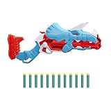 Nerf DinoSquad Tricera-Blast Blaster, aufklappbarer 3-Dart Lauf, 12 Nerf Darts, Dart-Aufbewahrung, Triceratops Design