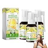 3 Pcs Lungenreinigungsspray Asthmaspray Rezeptfrei Lungenreinigung Lung Cleansing Spray Qartel Lungenreinigungsspray Lungenspray Kräuterpflege, Starke Lungenunterstützung, Saubere Atmung
