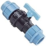 Kugelhahn PP Fitting für PE Rohr-Aussendurchmesser 25mm Klemmverbinder Verschraubung Trinkwasser geeignet
