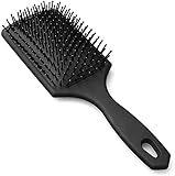AKADO Paddel-Haarbürste mit starken und flexiblen Nylonborsten mit antistatischen Kugelspitzen, zum Pflegen, Glätten, Entwirren der Haare, ideal für Männer, Frauen und Kinder, 1 Stück, schwarz.