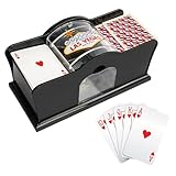 Manueller Kartenmischer, 23x11x11cm Kartenmischer mit Handkurbel 2 Kartendecks Spielkartenmischer Schwarz Plastik zum Texas Hold'em, Blackjack-Spiele, Home-Party-Club-Kartenmischer