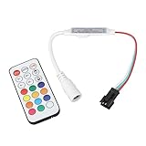 KAKAKE Mini-LED-Controller, 21 Tasten, Vollfarbige Helligkeit, Einstellbar, Batteriebetrieben, Kabellose RF-Fernbedienung, LED-Controller, 366 Verschiedene Modi für Zähler