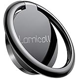 Lamicall Handy Ring Halter, Phone Ring Halterung - Universal 360° Drehbarer Smartphone Fingerhalter für iPhone 15,14, 13, 12, 11 Pro, Xs Max Xs XR X, iPhone 7/8 Plus, Samsung S23 S22 - Schwarz