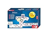Noris 606108003 Deluxe Doppel 9 Domino - mit hochwertigen Urea Dominosteinen in einer handlichen Schachtel mit Magnetverschluss, ab 6 Jahren, Black