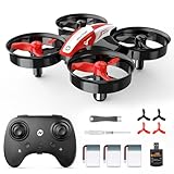 Holy Stone HS210 Mini Drohne für Kinder Anfänger,RC Quadcopter mit 3 Akkus Lange Flugzeit,Automatische Höhenhaltung,3D Flips,Headless Modus,One Key Start Geschenk Spielzeug für Jungen Mädchen Rot, C0