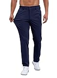 JMIERR Herren-Golfhosen 2024 Sommer Stretch-Jogginghose mit Taschen Men Casual Golf Pants Blau L