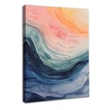 Dazzlewall Gerahmte Psychische Gesundheit Wandkunst Poster, Einatmen Ausatmen Meditation Abstrakte Aquarell Leinwanddrucke für Therapie Büro Schlafzimmer 12x16 zoll