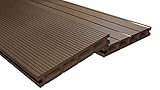 Endorphin® WPC Terrassendielen Komplettset 2-50m² Braun - Mit Unterkonstruktion & Clips – WPC Dielen Wetterfest Und Pflegeleicht – Hohlkammerdiele Rutschfest – Dielenlänge 220cm (12qm)