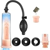Manuelle Penis Pumpe mit 3 Manschette Vakuum Penispumpe Clear Sex Spielzeug für Männer Penis Extender Training (1-generation)