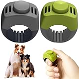 KQDRAVINE 2 Klicker Hund Set, Fingerring Clicker Hundetraining, 19mm/21mm Ring Clicker für Welpentraining, Hundeerziehung, Rückruftraining