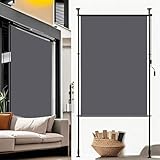 Izrielar Senkrechtmarkise Vertikalmarkise 200x270cm | Balkon Markise ohne Bohren mit PU-Beschichtung | Sonnenschutz & Sichtschutz Wetterfest | Profi-Klemmmarkise (Anthrazit)