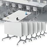 Klappbarer Konferenztisch - Mobiler Trainingsseminartisch für Büro, Klassenzimmer, Konferenzraum, kollaborative Arbeitsbereiche