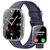 Puqo Smartwatch Herren Damen, 1,95' HD Fitnessuhr Damen mit Telefonfunktion, Smart Watch 112+ Sportmodi Fitnessuhr mit Herzfrequenz schrittzähler Schlafmonitor, IP68 Wasserdicht Sportuhr, Blau