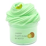 Fluffy Slime Kinder Selber Machen Grün Butter Slime Kit, Mit Keks und Zubehör für Fruchtschleim, Geschenk Mädchen Jungen Spielzeug,Cake Charms Enhalten Duftenden Putty