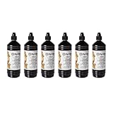 FEUERGOTT 6 Flaschen Vorteilspaket Alkan Lampenöl, Paraffin von Petromax für Petroleum-Lampen, Starklichtlampen, Dochtlampen, Camping, Garten und Terrasse, rußarm, geruchsarm
