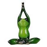 GALPADA Meditationsfrosch Deko Figur Resin Grüne Tierfigur für Wohn und Kinderzimmer Langlebige Party und Hausdekoration Niedliche Sammlerfigur für Hochzeit und Einweihungsfeier