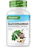 Glucomannan aus der Konjak Wurzel - 240 Kapseln - Hochdosiert mit 4200 mg je Tagesportion - Optimiert mit Chrom - Vegan