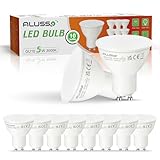 ALUSSO GU10 LED Lampe, 5W GU10 Spotlight, Warmweiß 3000K 400 Lumen Strahler, Energiesparlampe ersetzt 50W Halogenlampen, 120°Abstrahlwinkel, AC 220-240V, 10 Stück