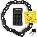KOHLBURG 420g leichtes Fahrradschloss mit Halterung für lange Touren - Kurz-Zeit-Schutz Faltschloss - Gliederschloss 70cm lang für Fahrrad E-Bike & Rennrad Schloss - Mini Fahrradschloss leicht & klein