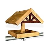 GARTENETAGE Charmante Balkon-Vogelfutterstelle aus wetterfestem Natur-Holz, einfache Montage, stabile Befestigung – Verwandeln Sie Ihren Balkon in eine grüne Oase/Vogelhaus Balkon