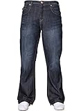 APT Herren einfach blau Bootcut weites Bein ausgestellt Works Freizeit Jeans Große Größen in 3 Farben erhältlich - Dunkle Waschung, 30W x 32L