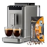 Tchibo Kaffeevollautomat Esperto2 Caffè mit 2-Tassen-Funktion für Caffè Crema und Espresso, Titanium Silver - INKLUSIVE Kaffeeprobierset GRATIS