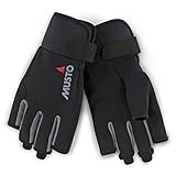 Musto Essential Sailing Kurze Fingerhandschuhe in Schwarz - Erwachsene Unisex - Strapazierfähige und Flexible Handschuhe für Sommerwetter,schwarz,S