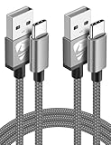 USB C Kabel, [2 Stück 2m] 3.1A Handy Ladekabel USB C Schnellladekabel Nylon Aufladekabel USB C Kabel für Samsung Galaxy S23 S22 S21 S20,Note 10/9/8,Huawei,HTC,LG,Sony Xperia, Moto, Google Pixel