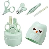 PandaEar Baby Nagelknipser Maniküre Set, 4 In 1 Baby Nagelpflegeset Pediküre Pflege Kit mit Nagelknipser, Schere, Nagelfeile & Pinzette für Neugeborene Kinder Kleinkinder Säuglinge, Grün