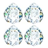 4er-Pack 40 mm klare Kristall-Prismenkugeln Sonnenfänger Regenbogen-Anhänger, hängende Kristalle Kronleuchter-Prismen für Fenster Heimdekoration