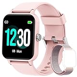 Blackview Smartwatch Damen, Fitness Tracker, 1,85 Zoll HD Voll Touchscreen, Armbanduhr mit Pulsmesser Schlafmonitor, SpO2, Schrittzähler Uhr Sportuhr Stoppuhr Aktivitätstracker für Android iOS, Rosa