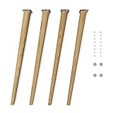 Sossai® Holz-Tischbeine - Clif Round Slim | Öl-Finish | Höhe: 71 cm | HMF2 | rund, konisch (schräge Ausführung) | Material: Massivholz (Eiche) | für Tische, Beistelltische, Schminktische