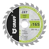 Kreissägeblatt 165x20 mm für Holz (grob) – Sägeblatt...