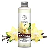 Raumduft Nachfüllflasche Vanille 200ml - Nachfüller mit Naturreinem Ätherischen Vanille Öl - Intensiv & Langanhaltend Aroma Natürlich - Raumlufterfrischer fur Zuhausem - Büro - SPA - Aromatherapie