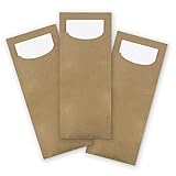 itenga 100x Bestecktasche aus Kraftpapier braun mit weißer...