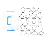 Jeenuuder Set mit 21 Keksformen, Weihnachtskuchenform, Backwerkzeug, Basteln, kreative Form Typ A