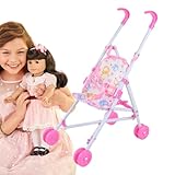 Kinderwagen-Spielzeug, Puppenwagen,Puppen Kinderwagen Spielzeug Regenschirm Babys Puppe | Puppenzubehör, Spielzeug mit T-förmigem Gürtel, Rollenspielspielzeug für, Mädchen, Babys